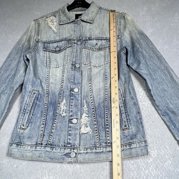 Rails Knox Distressed Denim Jacket Women’s Small Custom Embroidery Factory DYLAN - Picture 10 of 16